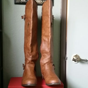 brown knee high boots